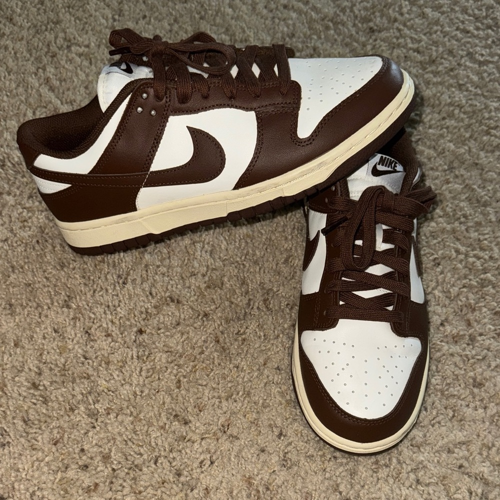 Nike Men's Chocolate Brown and White Sneakers